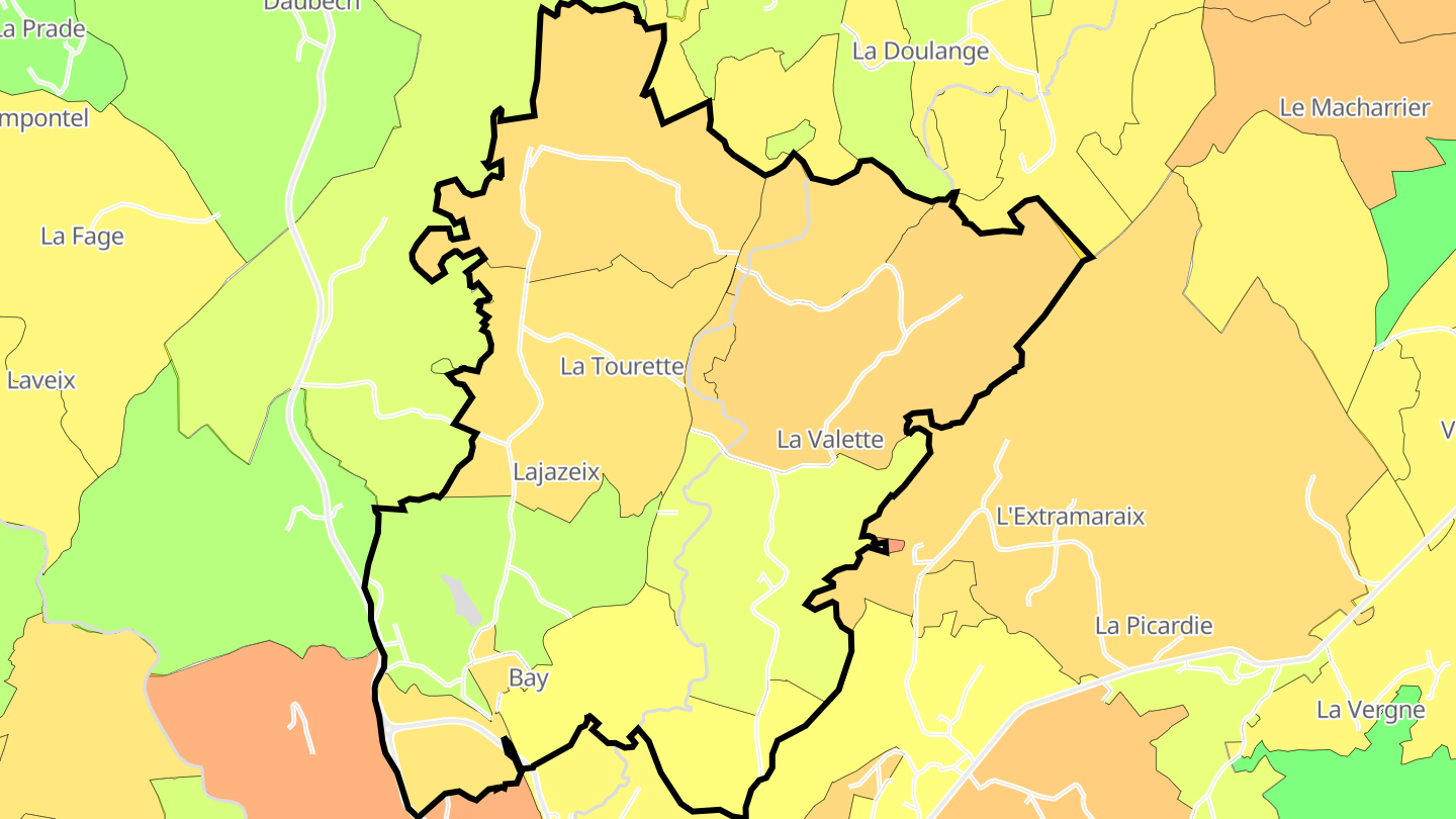 Carte des prix de l'immobilier La Tourette