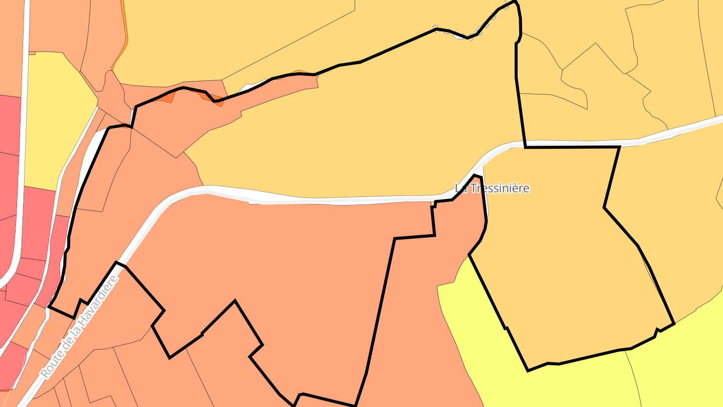 Carte des prix de l'immobilier La Tressinière