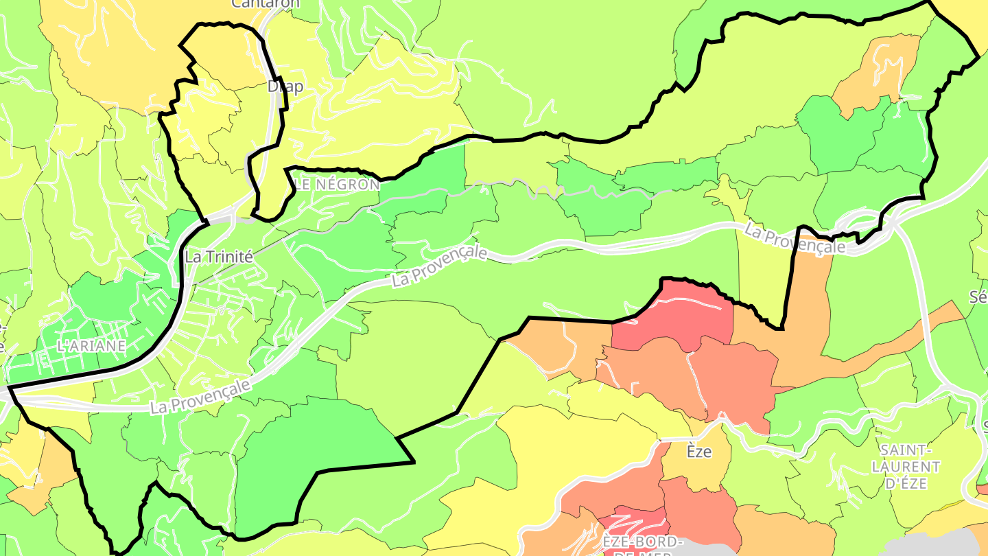 Carte des prix de l'immobilier La Trinité