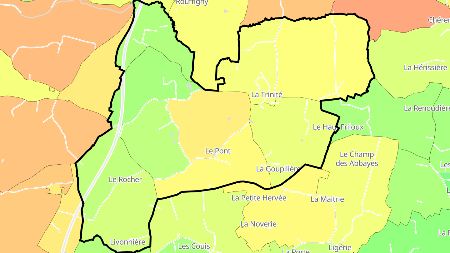 Carte des prix de l'immobilier La Trinité