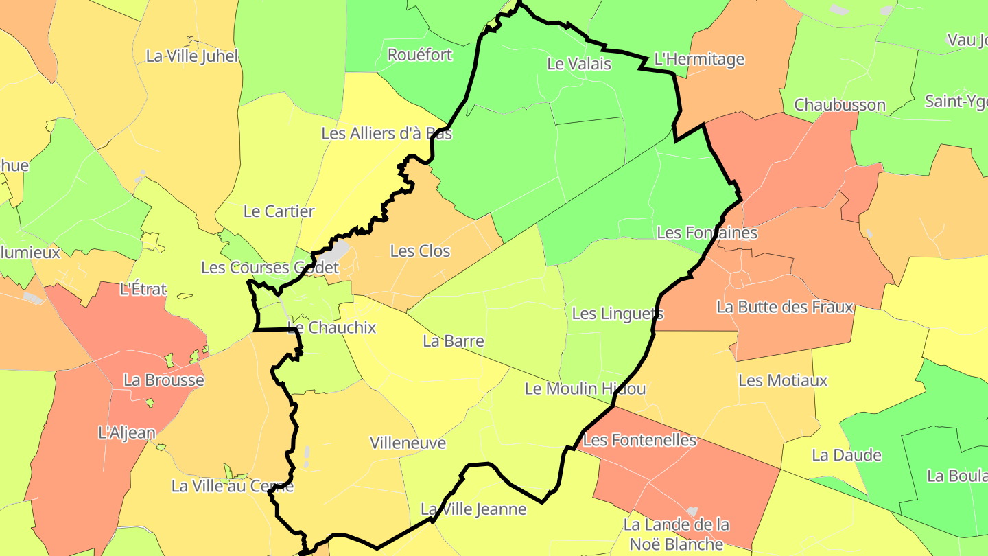 Carte des prix de l'immobilier La Trinité-Porhoët