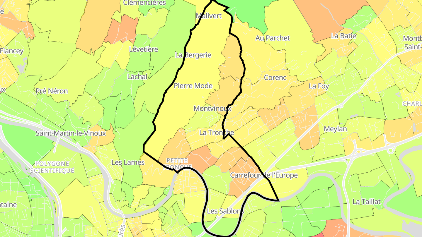 Carte des prix de l'immobilier La Tronche