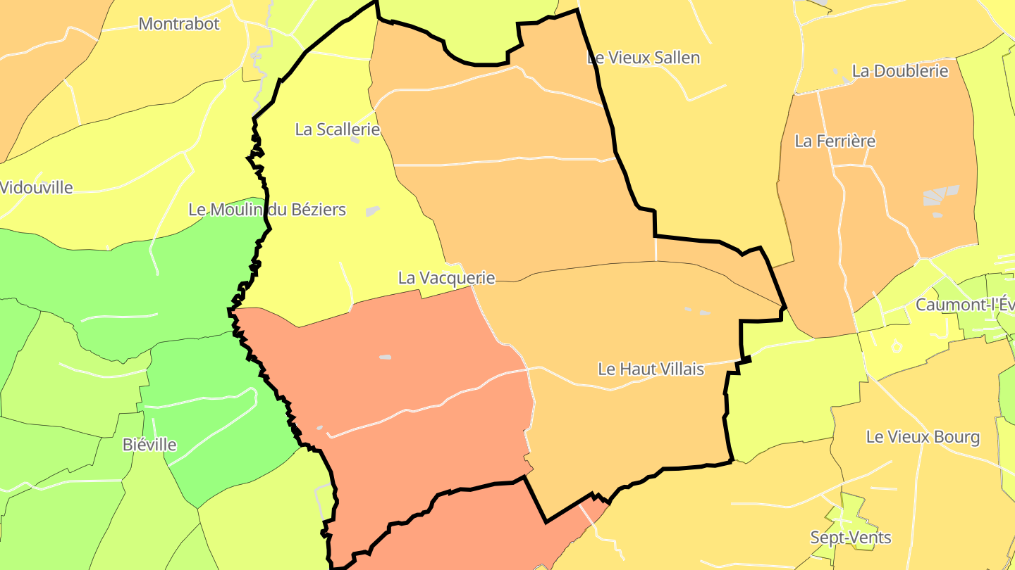 Carte des prix de l'immobilier La Vacquerie