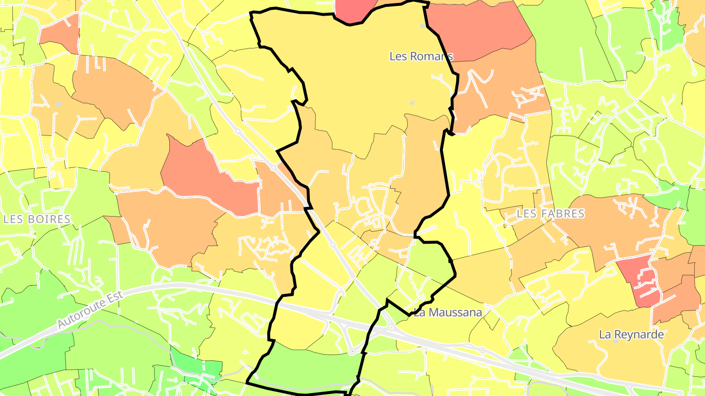 Carte des prix de l'immobilier La Valentine