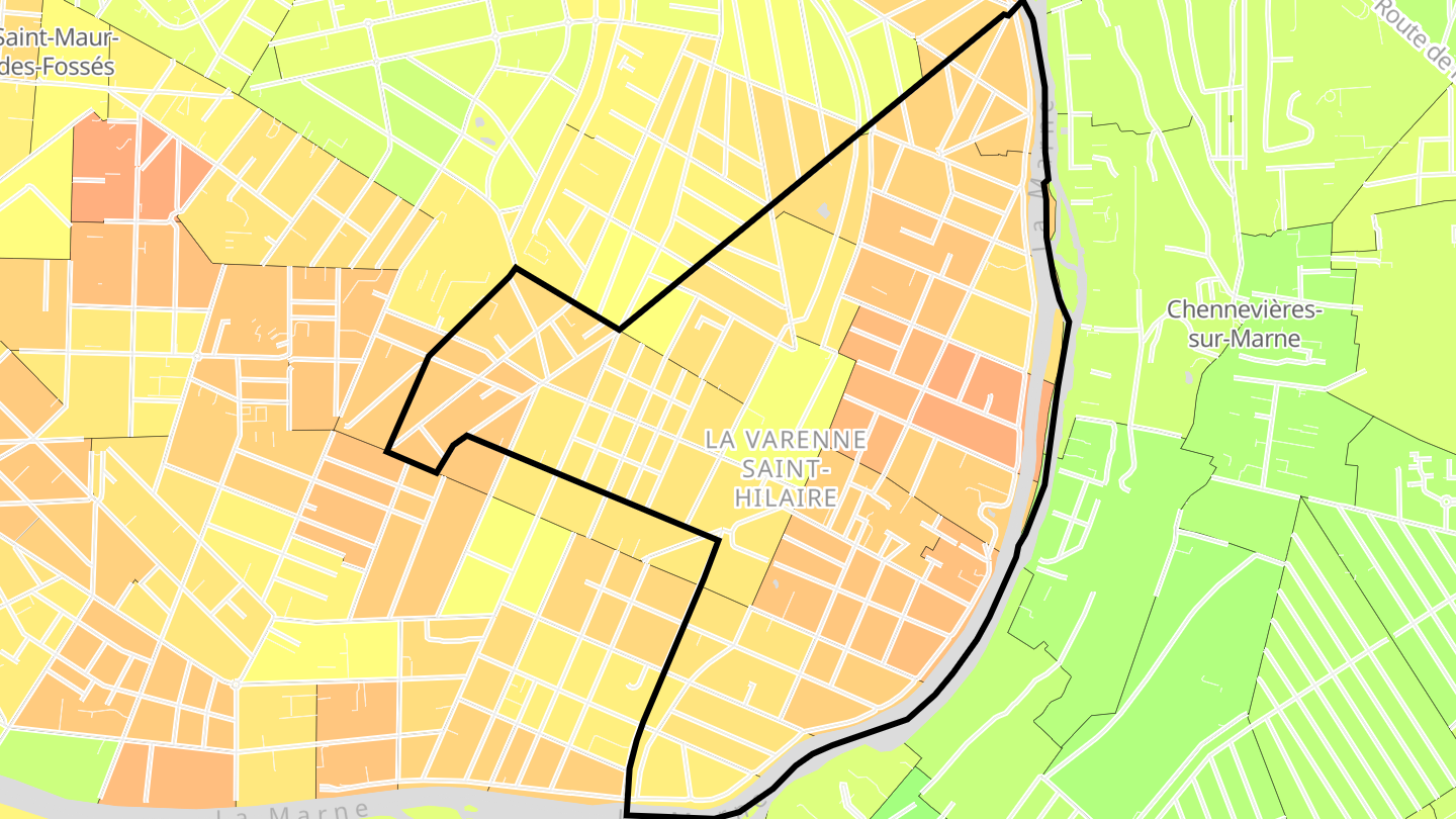 Carte des prix de l'immobilier La Varenne