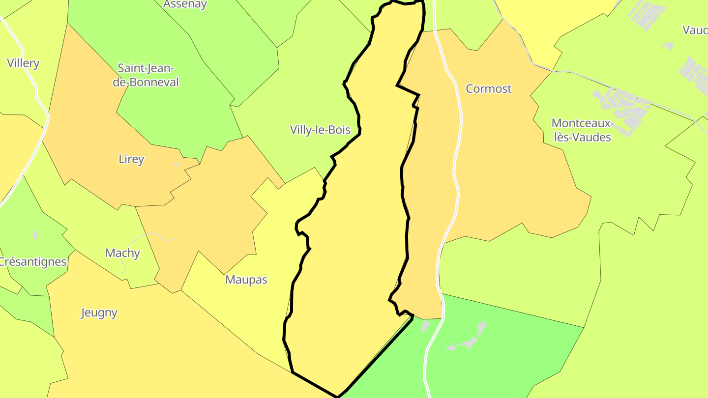 Carte des prix de l'immobilier La Vendue-Mignot