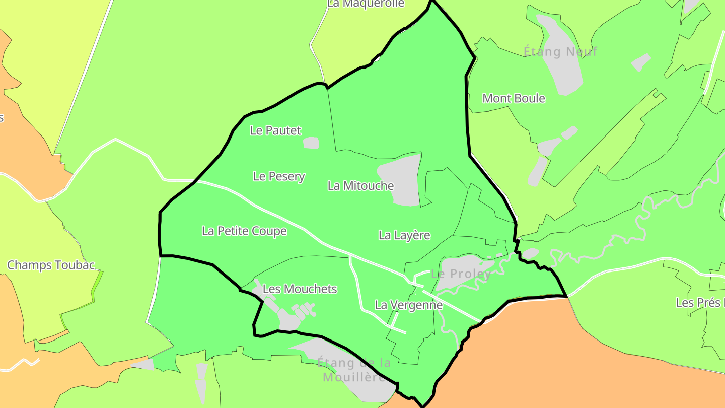 Carte des prix de l'immobilier La Vergenne