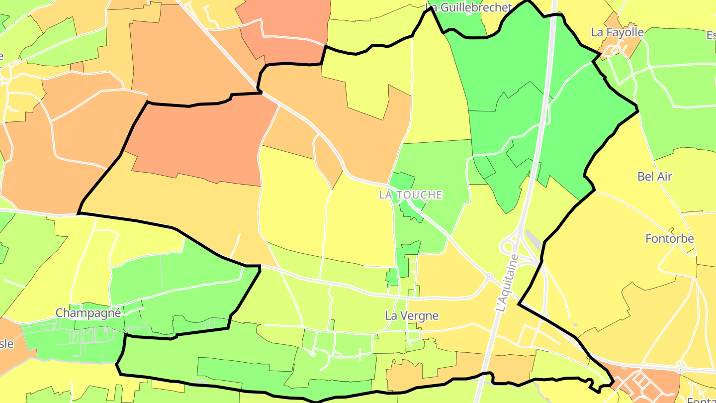 Carte des prix de l'immobilier La Vergne