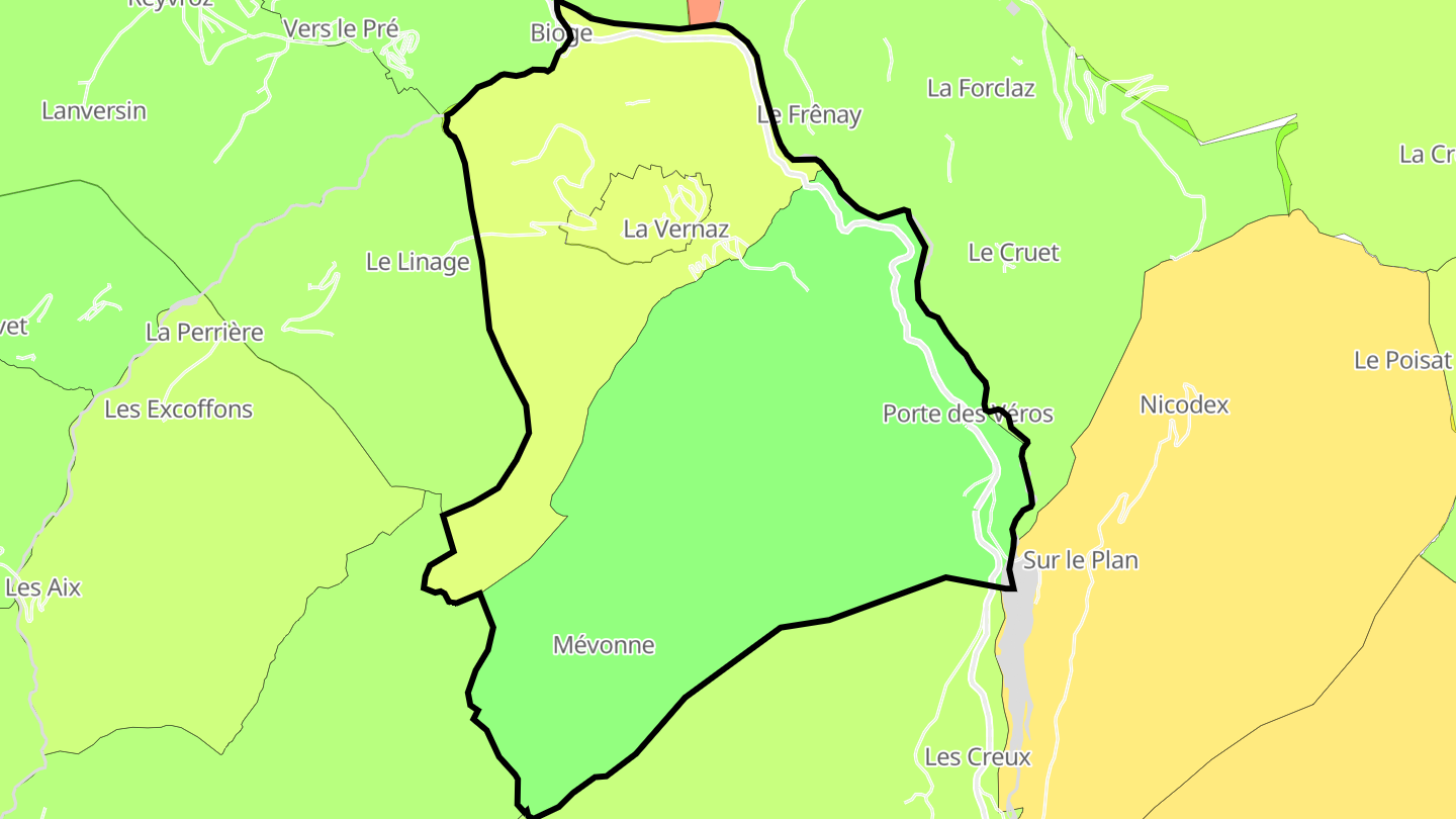 Carte des prix de l'immobilier La Vernaz
