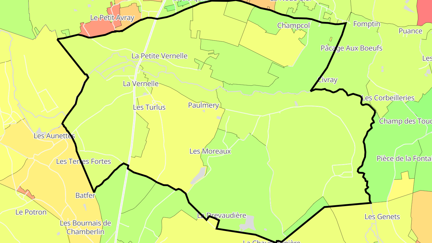 Carte des prix de l'immobilier La Vernelle