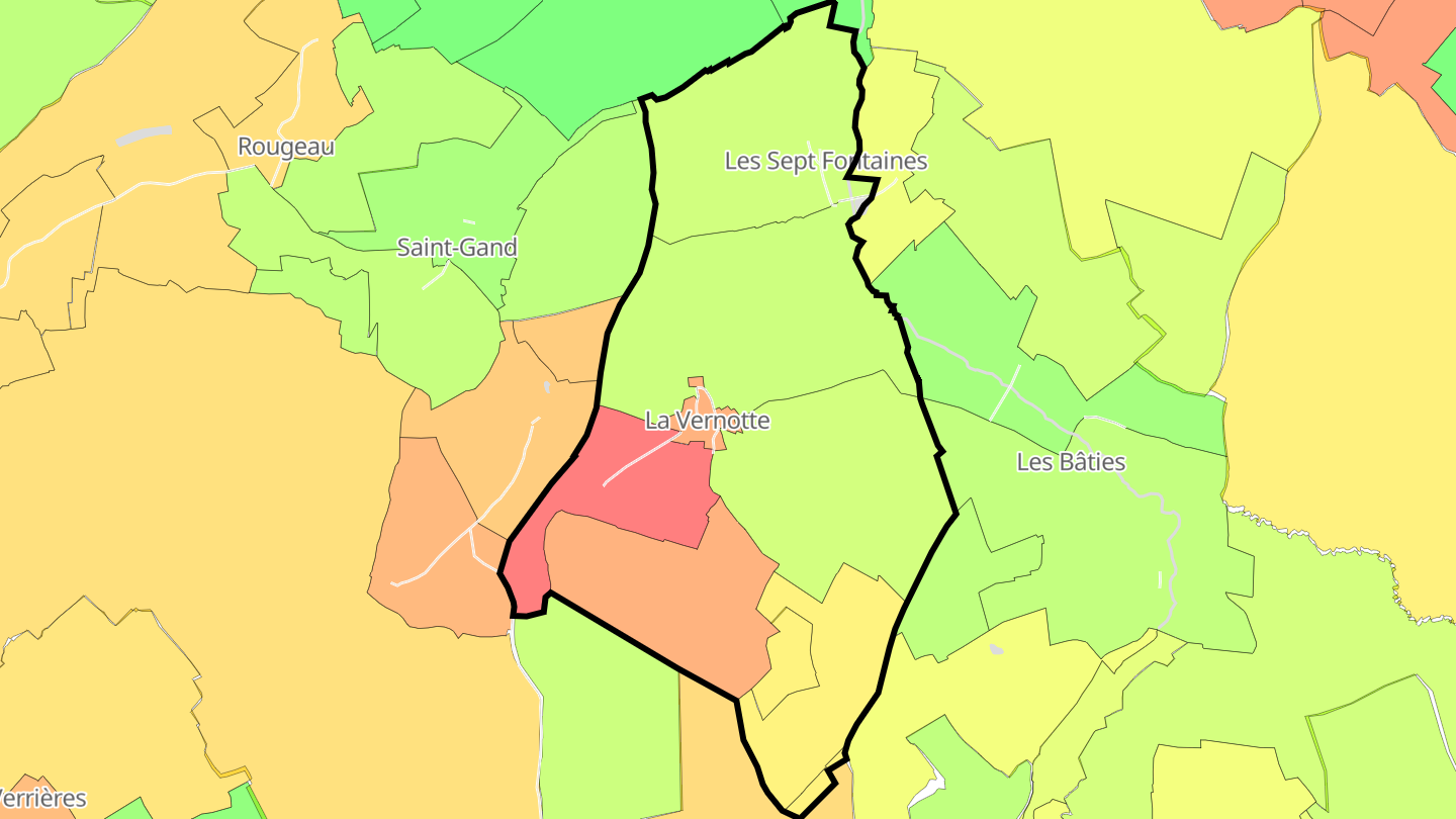 Carte des prix de l'immobilier La Vernotte