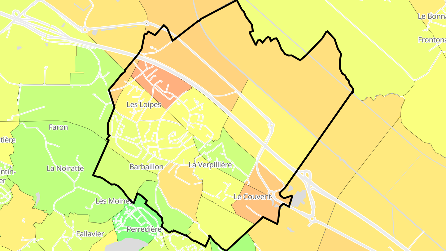 Carte des prix de l'immobilier La Verpillière