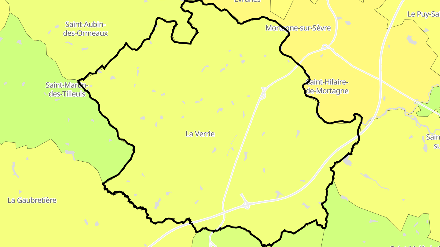 Carte des prix de l'immobilier La Verrie