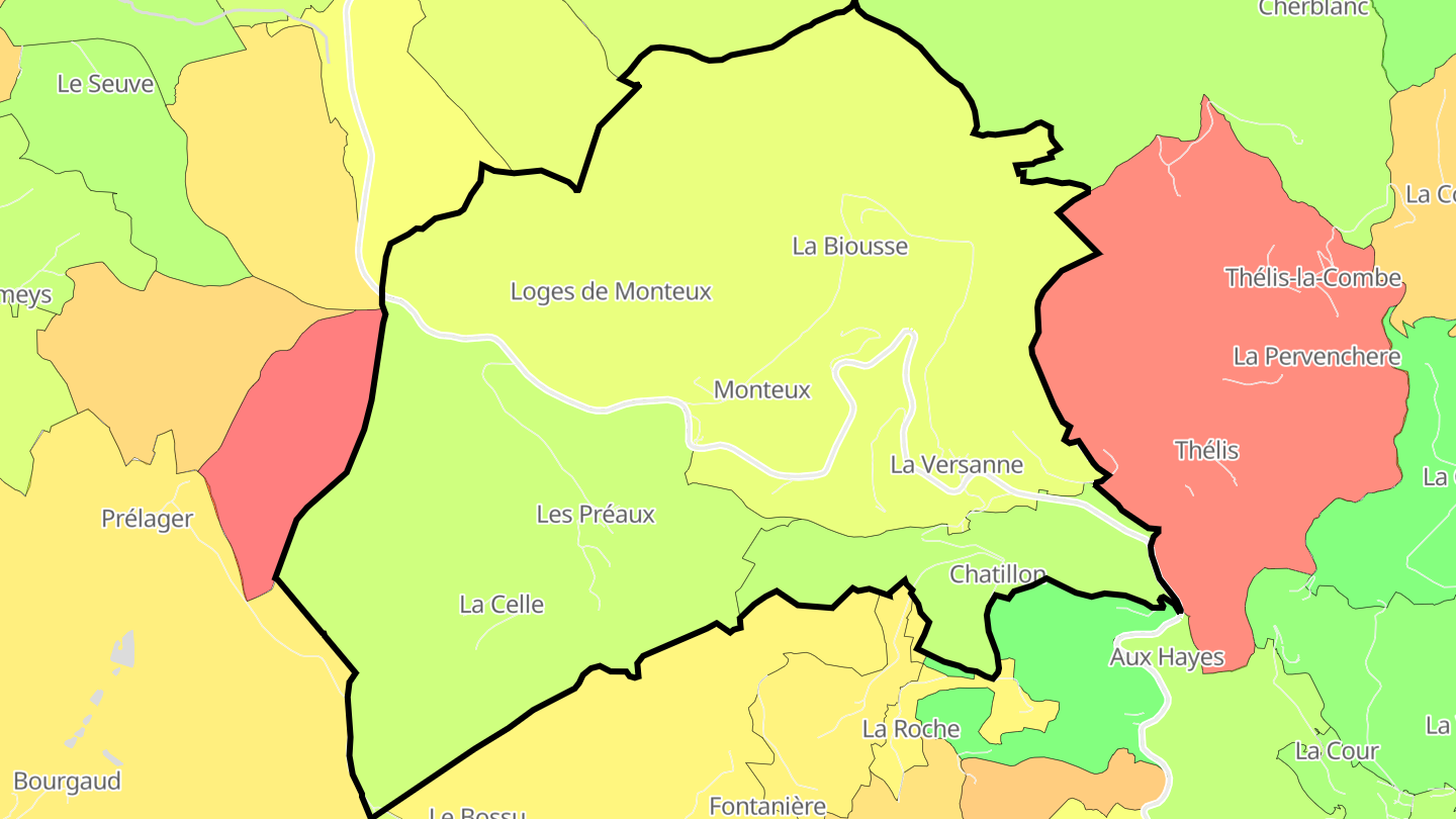 Carte des prix de l'immobilier La Versanne