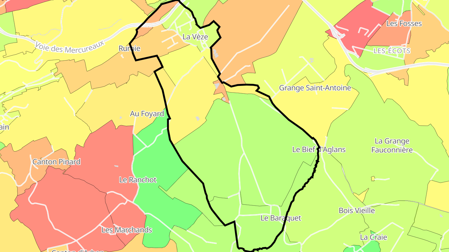 Carte des prix de l'immobilier La Vèze