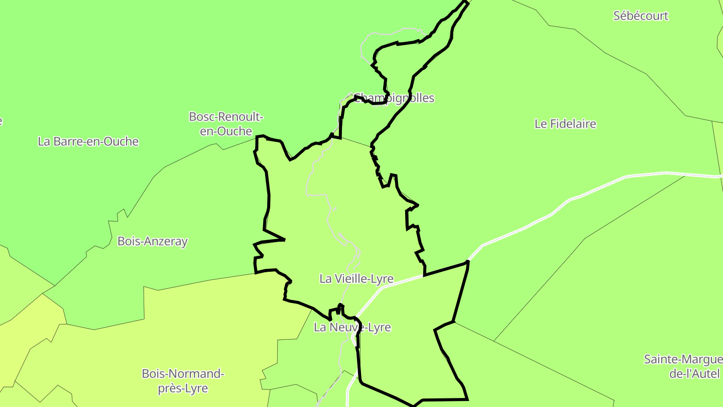 Carte des prix de l'immobilier La Vieille-Lyre