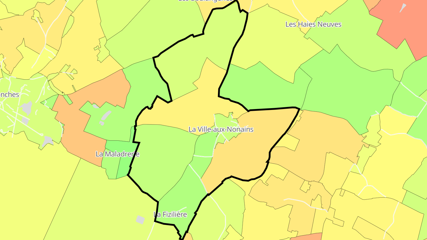 Carte des prix de l'immobilier La Ville-aux-Nonains