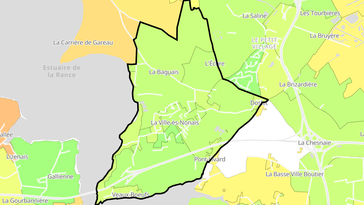 Carte des prix de l'immobilier La Ville-ès-Nonais