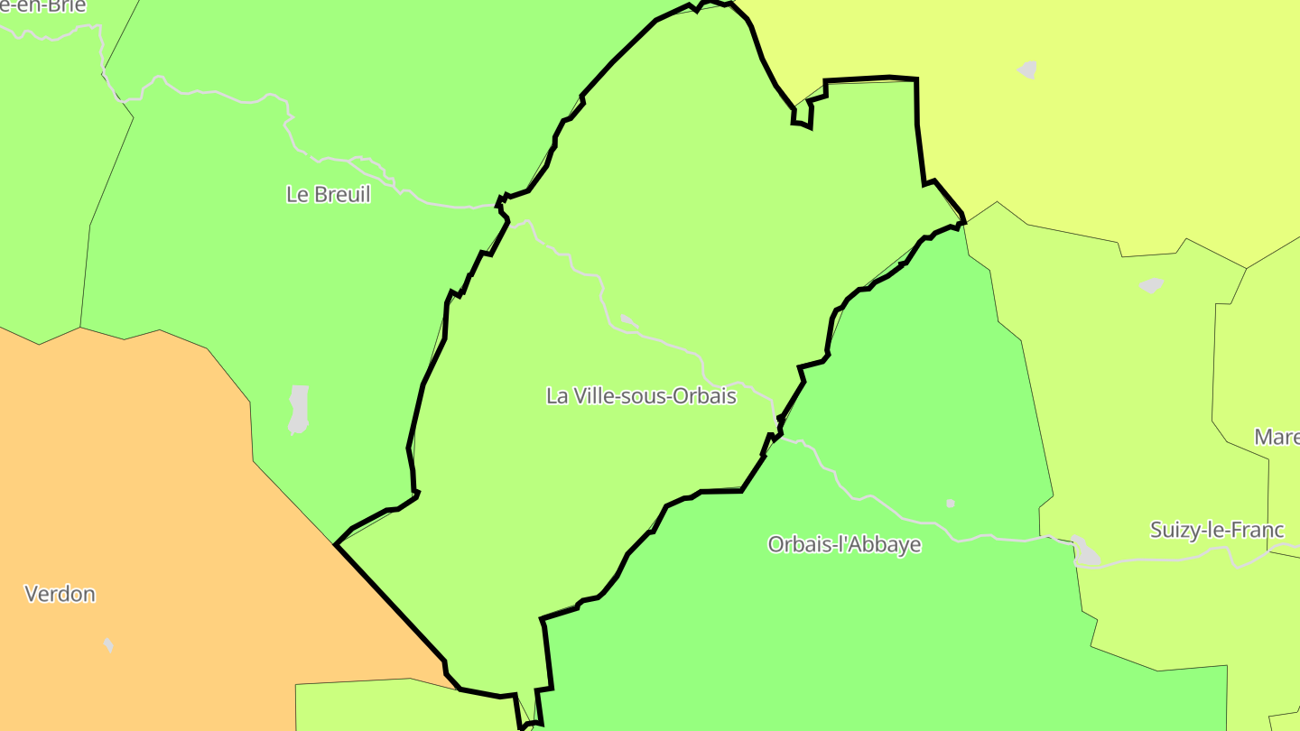 Carte des prix de l'immobilier La Ville-sous-Orbais