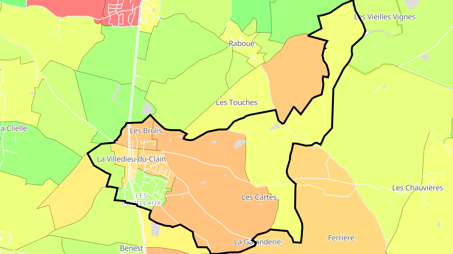 Carte des prix de l'immobilier La Villedieu-du-Clain