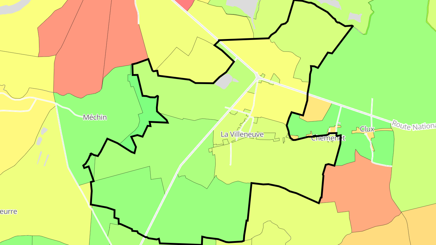 Carte des prix de l'immobilier La Villeneuve