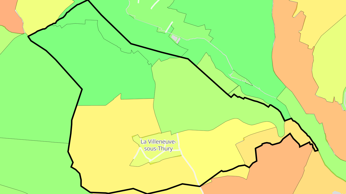 Carte des prix de l'immobilier La Villeneuve-sous-Thury
