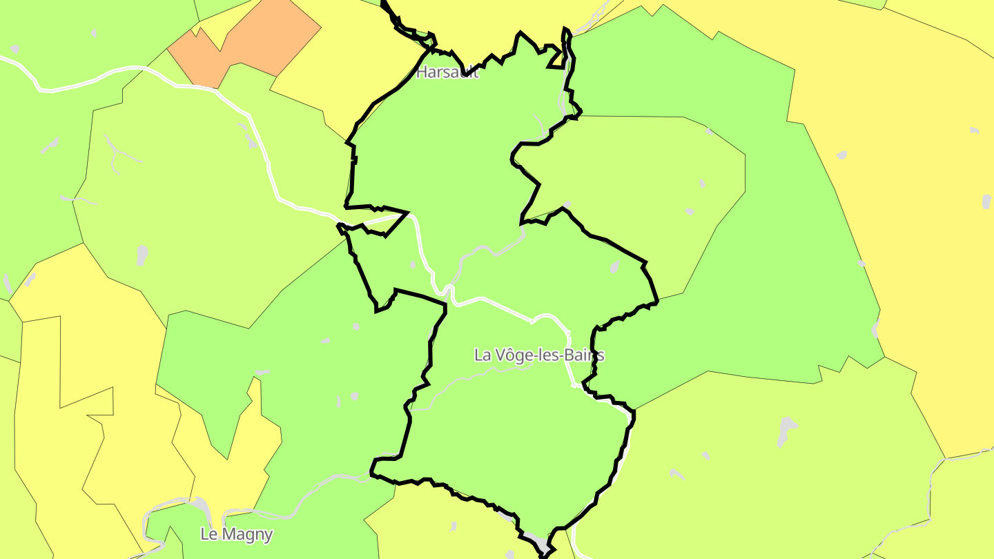 Carte des prix de l'immobilier La Vôge-les-Bains