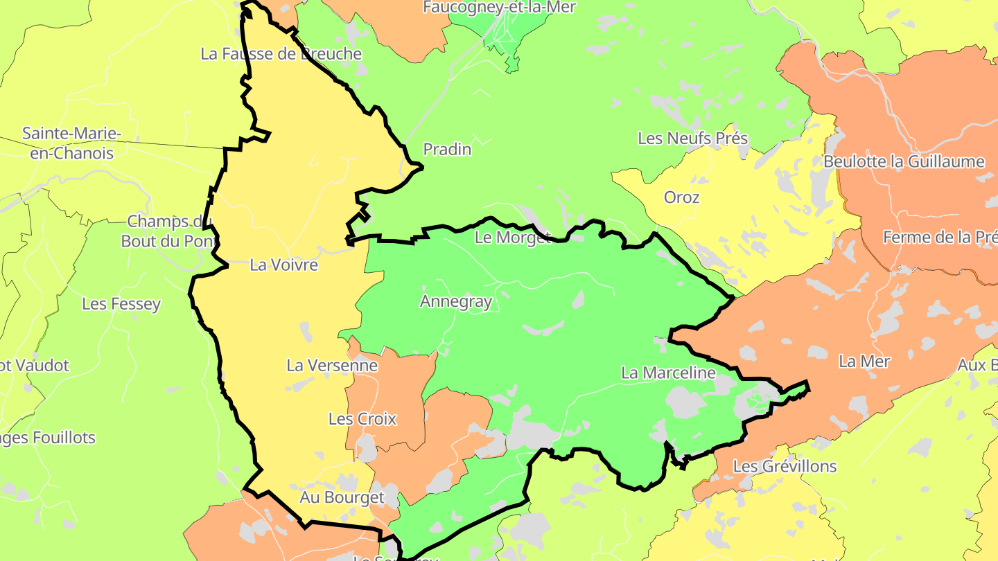 Carte des prix de l'immobilier La Voivre