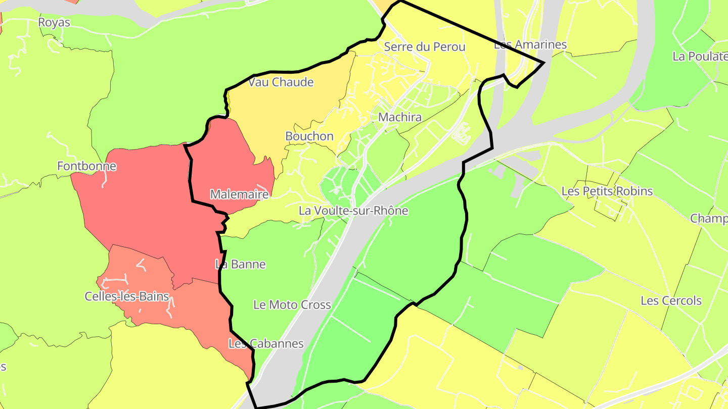 Carte des prix de l'immobilier La Voulte-sur-Rhône
