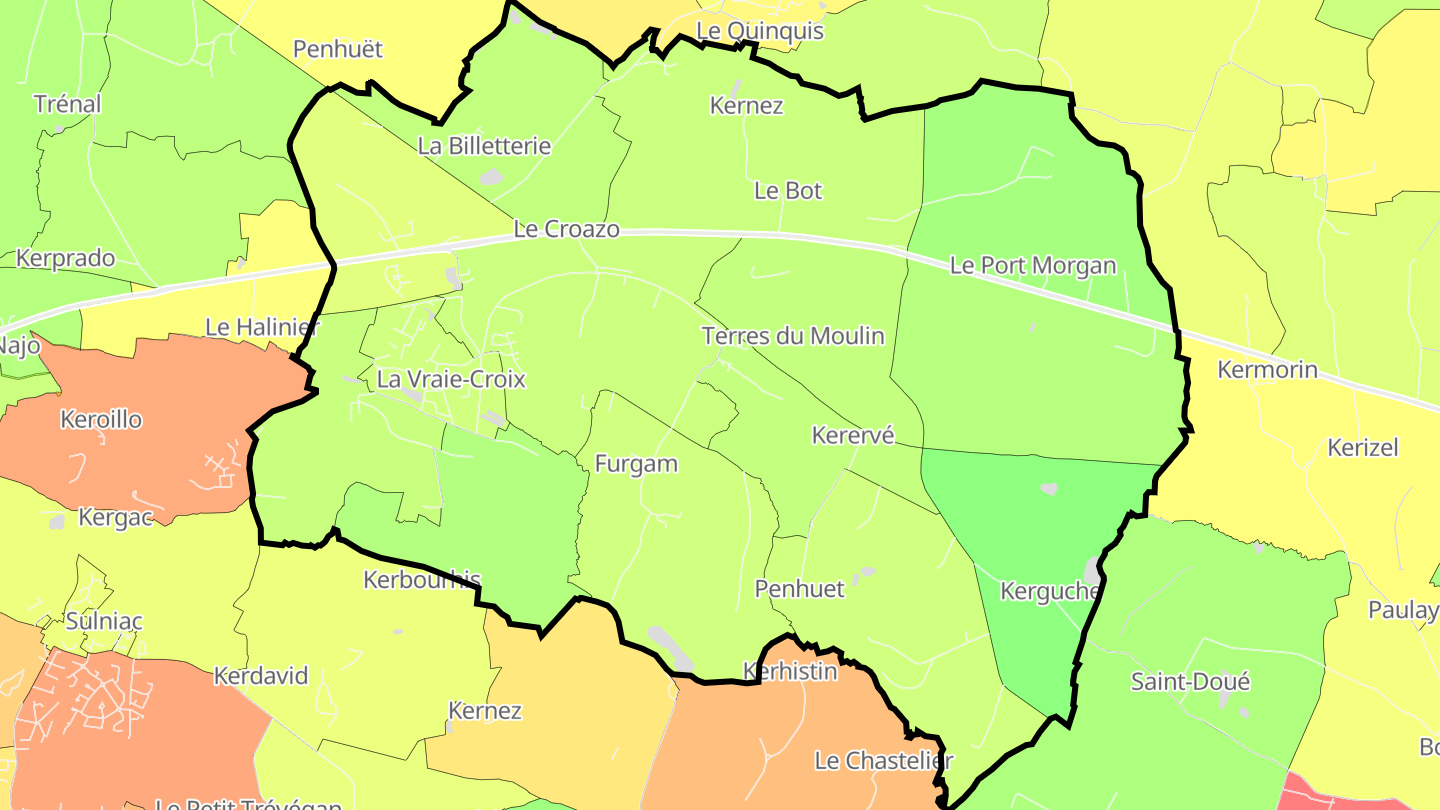 Carte des prix de l'immobilier La Vraie-Croix