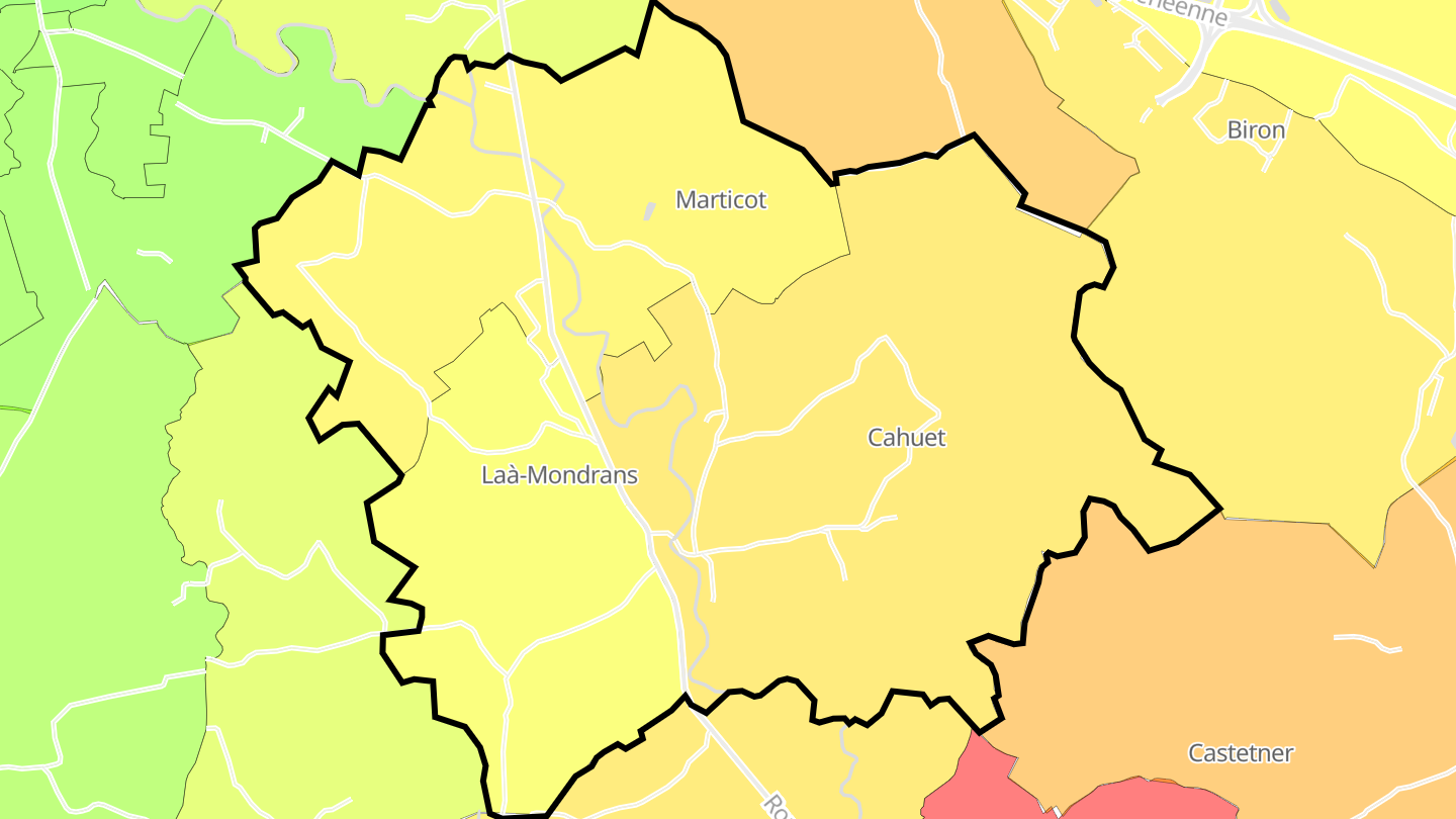 Carte des prix de l'immobilier Laà-Mondrans