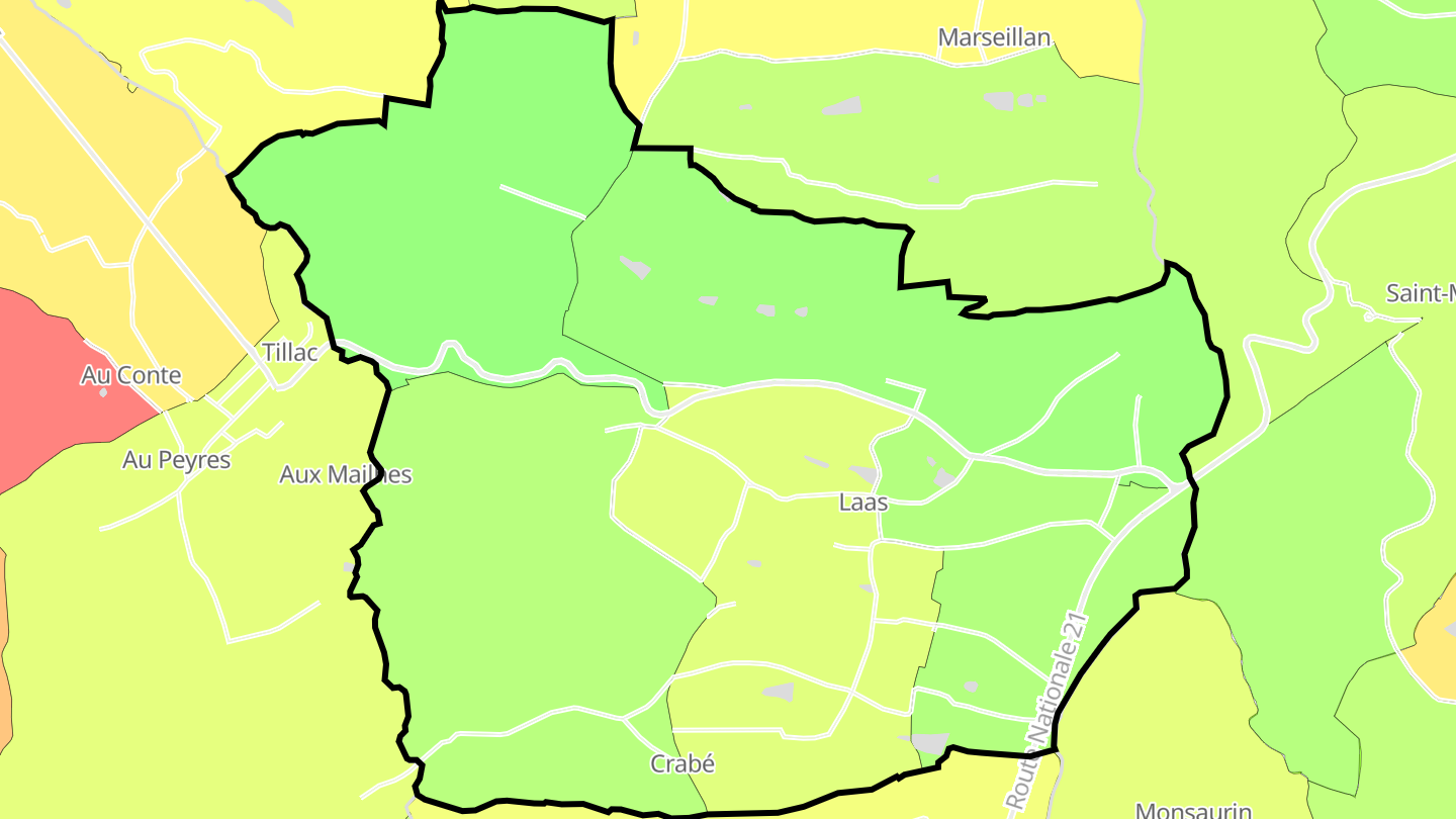 Carte des prix de l'immobilier Laas