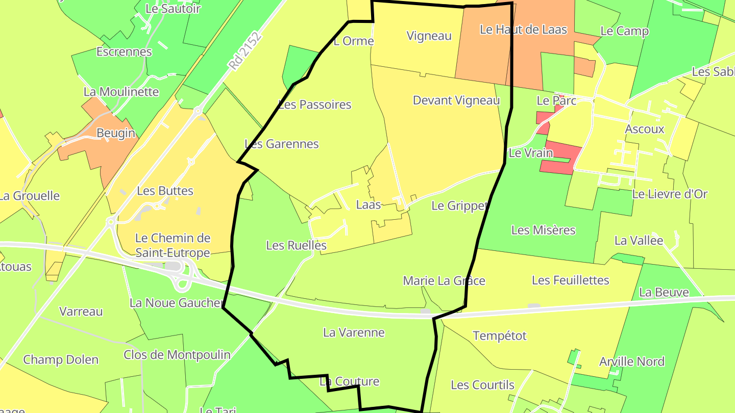 Carte des prix de l'immobilier Laas