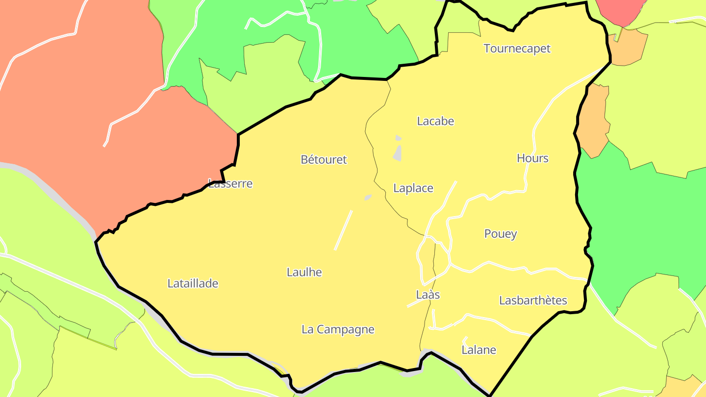 Carte des prix de l'immobilier Laàs