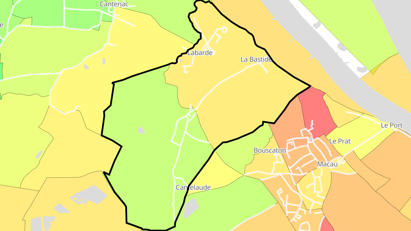 Carte des prix de l'immobilier Labarde