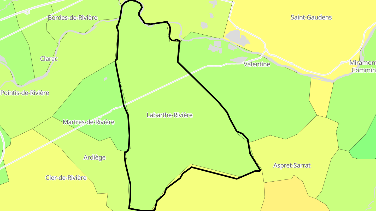 Carte des prix de l'immobilier Labarthe-Rivière
