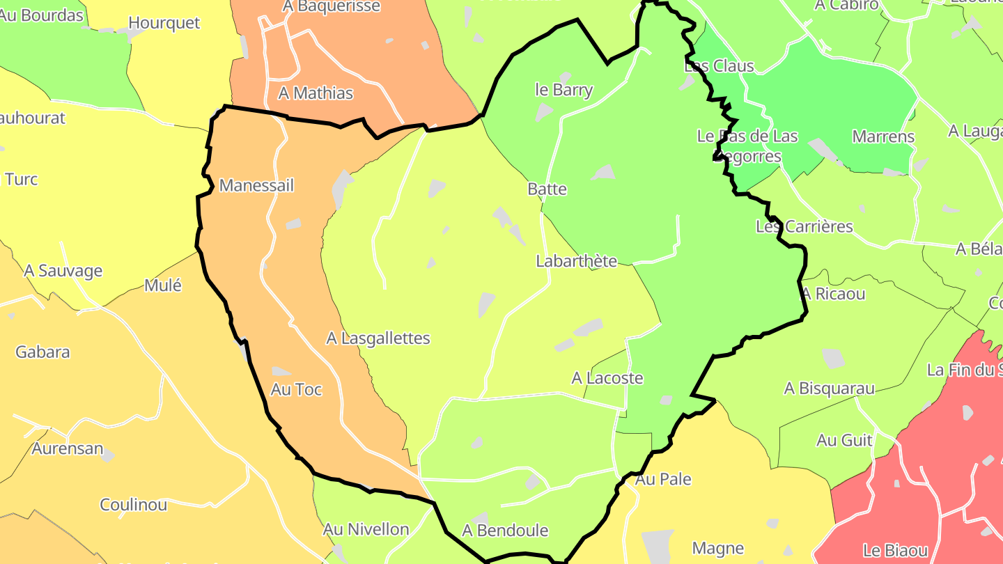 Carte des prix de l'immobilier Labarthète