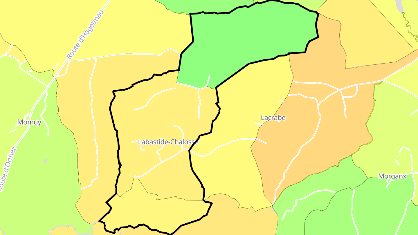 Carte des prix de l'immobilier Labastide-Chalosse