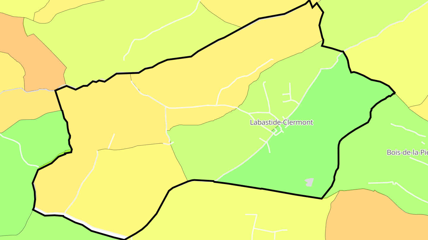 Carte des prix de l'immobilier Labastide-Clermont