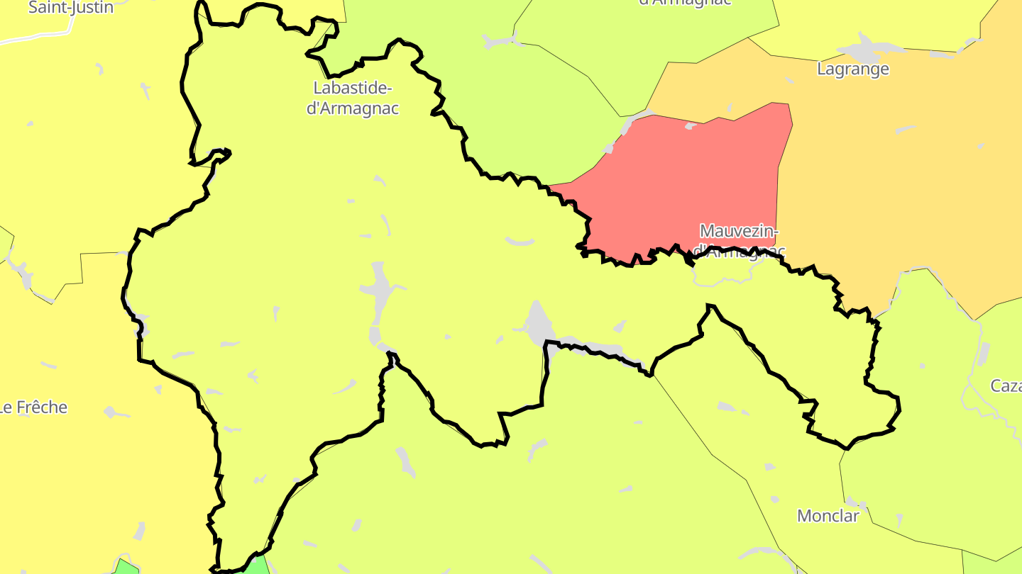 Carte des prix de l'immobilier Labastide-d'Armagnac