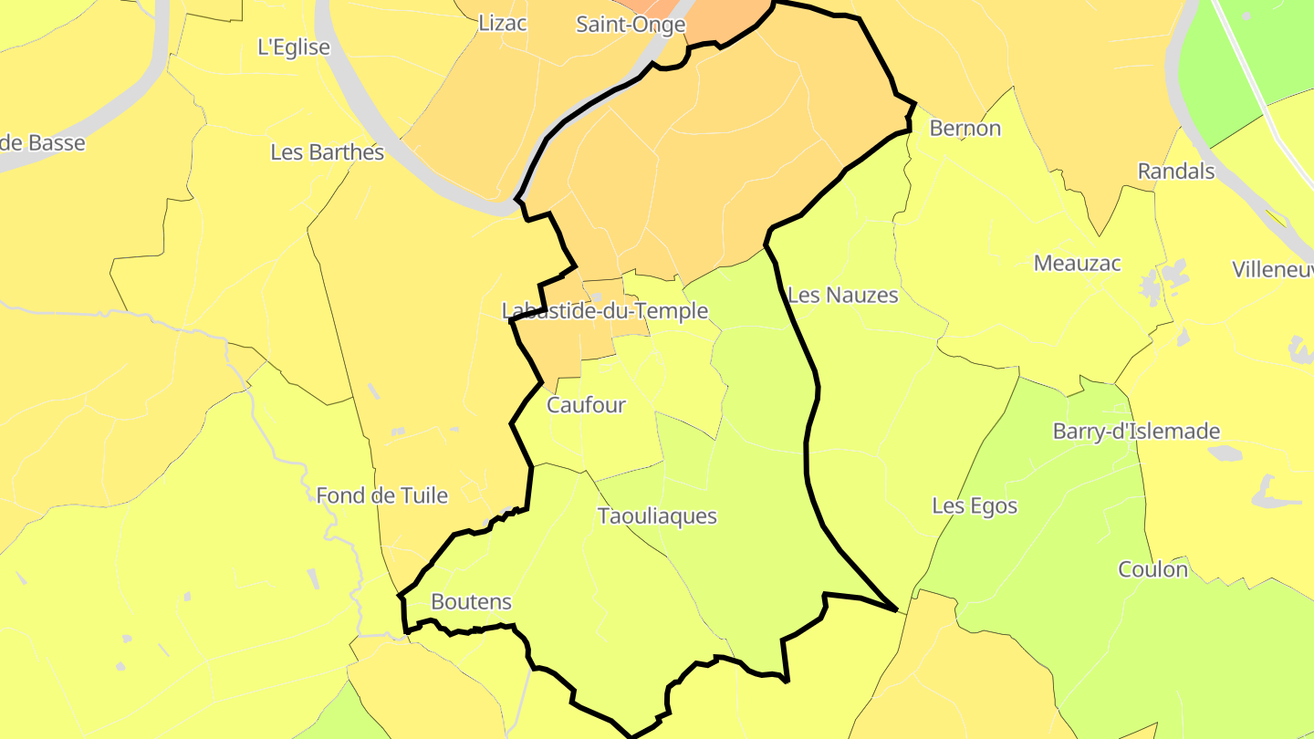 Carte des prix de l'immobilier Labastide-du-Temple