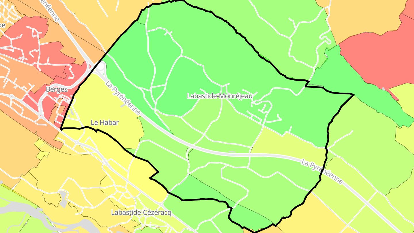 Carte des prix de l'immobilier Labastide-Monréjeau