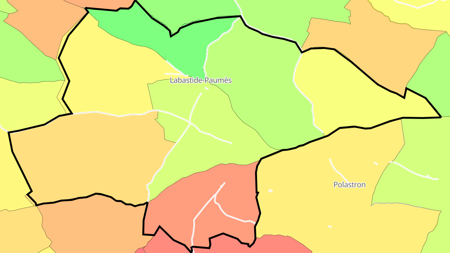 Carte des prix de l'immobilier Labastide-Paumès