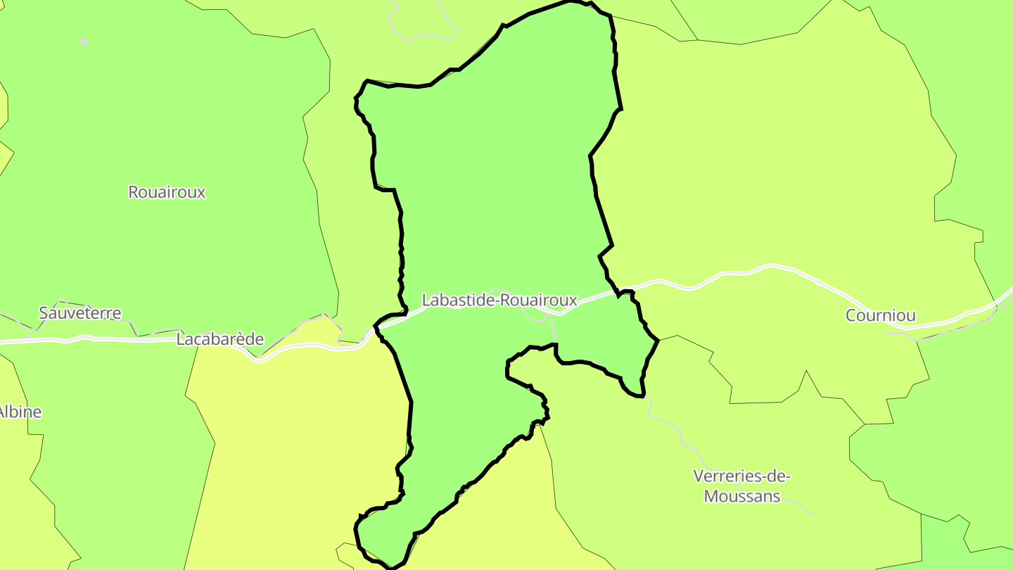 Carte des prix de l'immobilier Labastide-Rouairoux