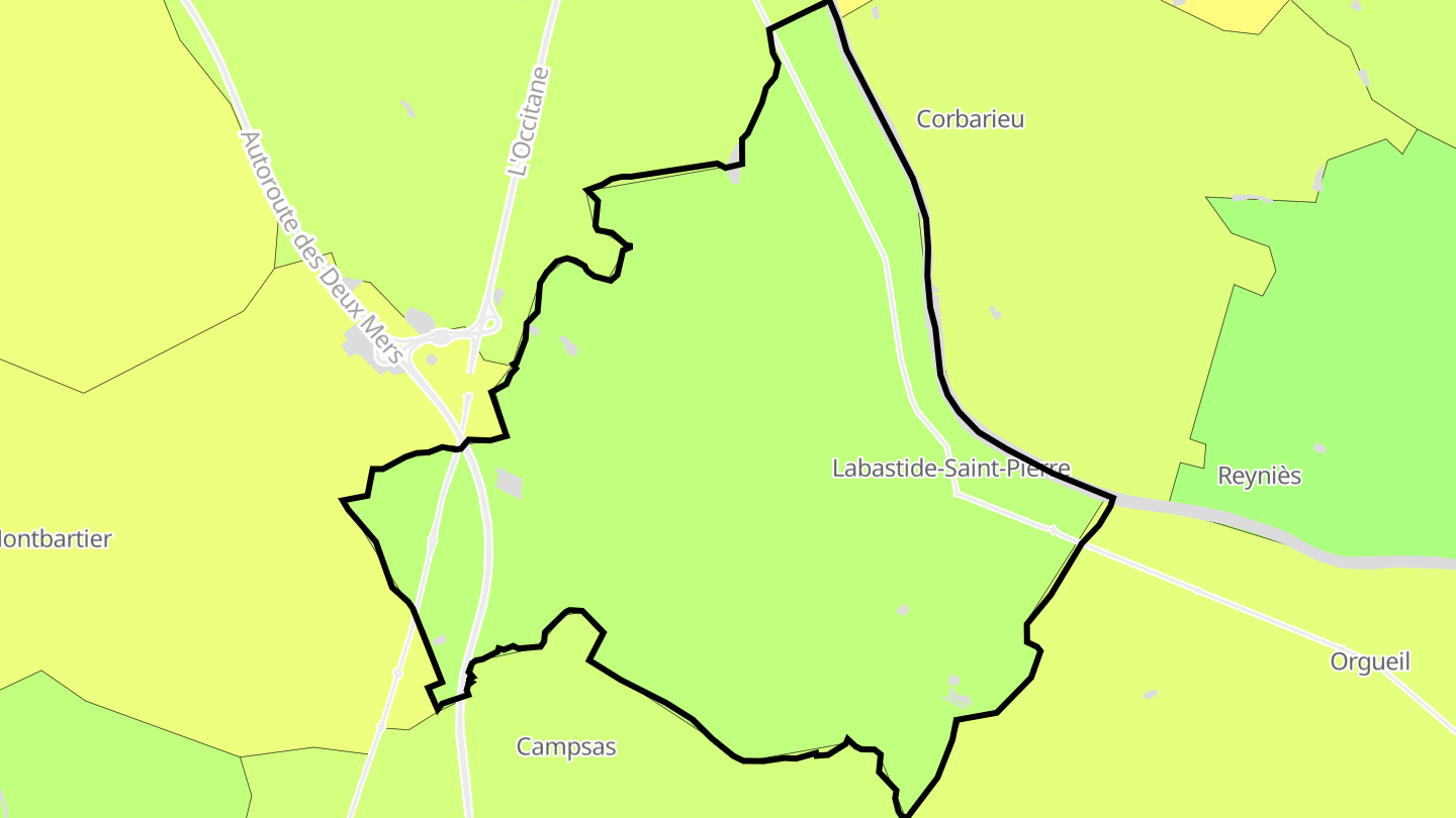 Carte des prix de l'immobilier Labastide-Saint-Pierre