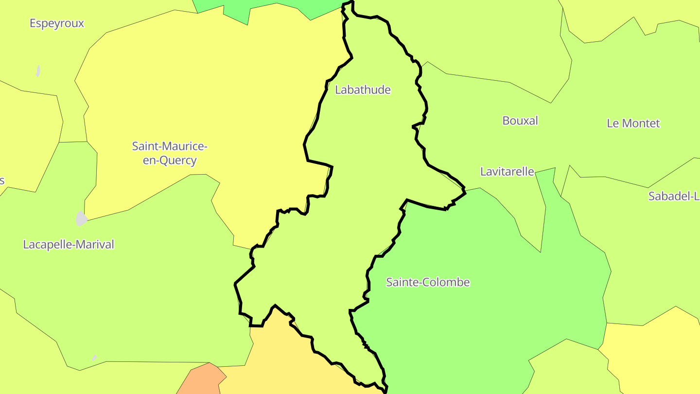 Carte des prix de l'immobilier Labathude