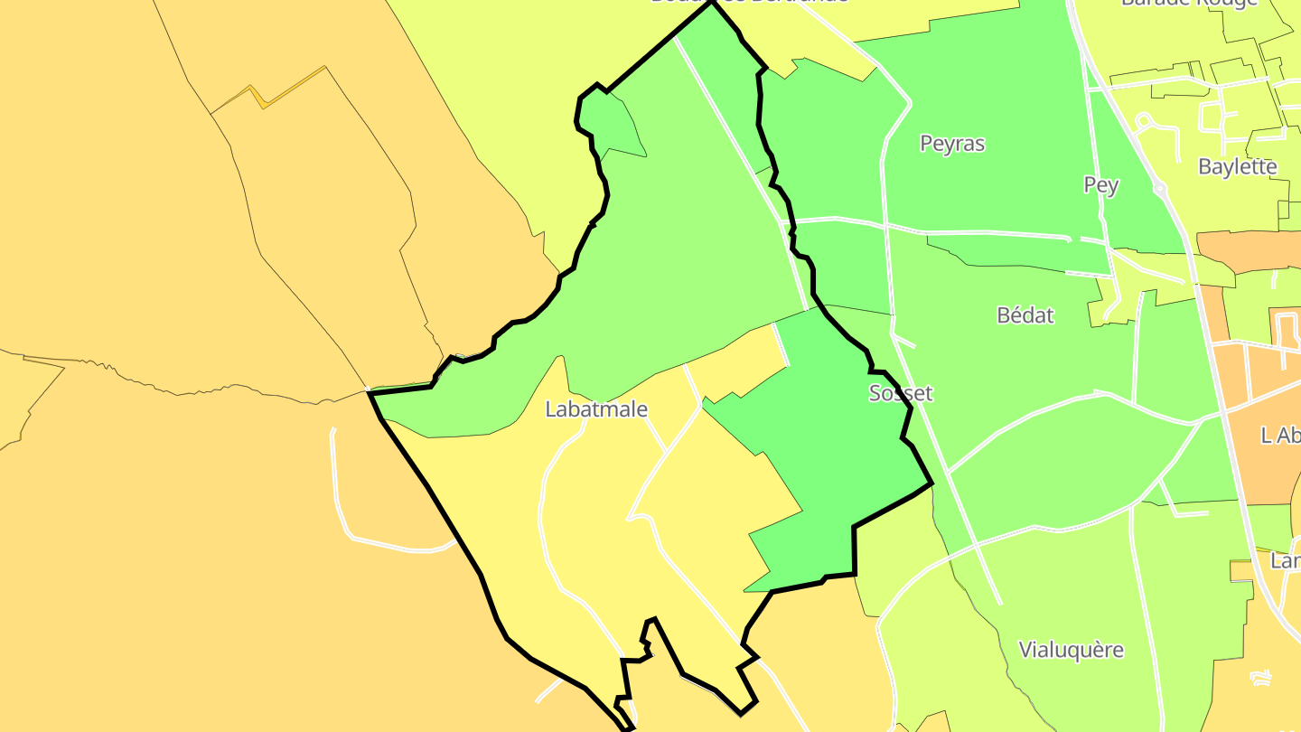 Carte des prix de l'immobilier Labatmale