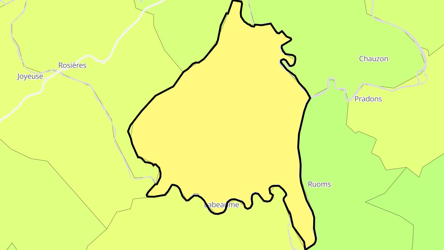 Carte des prix de l'immobilier Labeaume