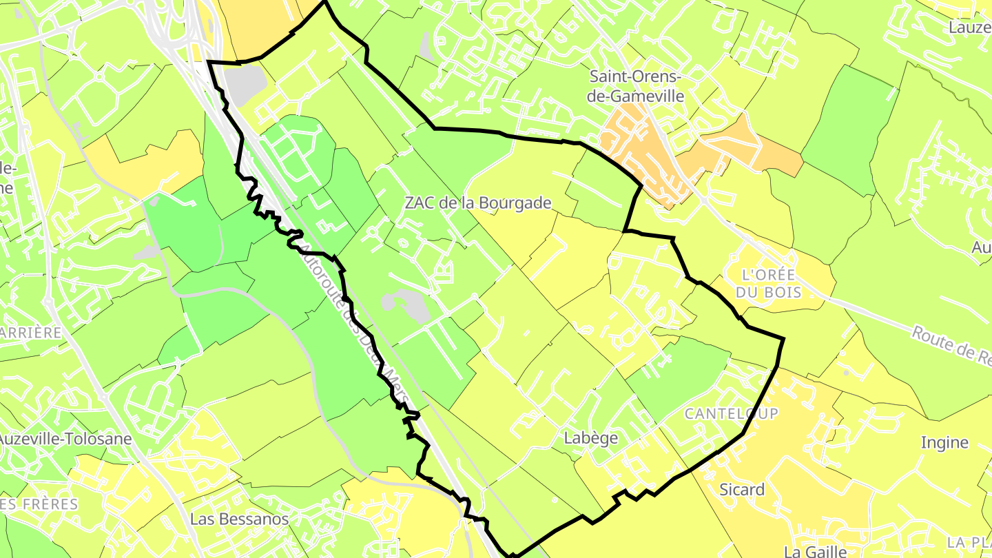 Carte des prix de l'immobilier Labège