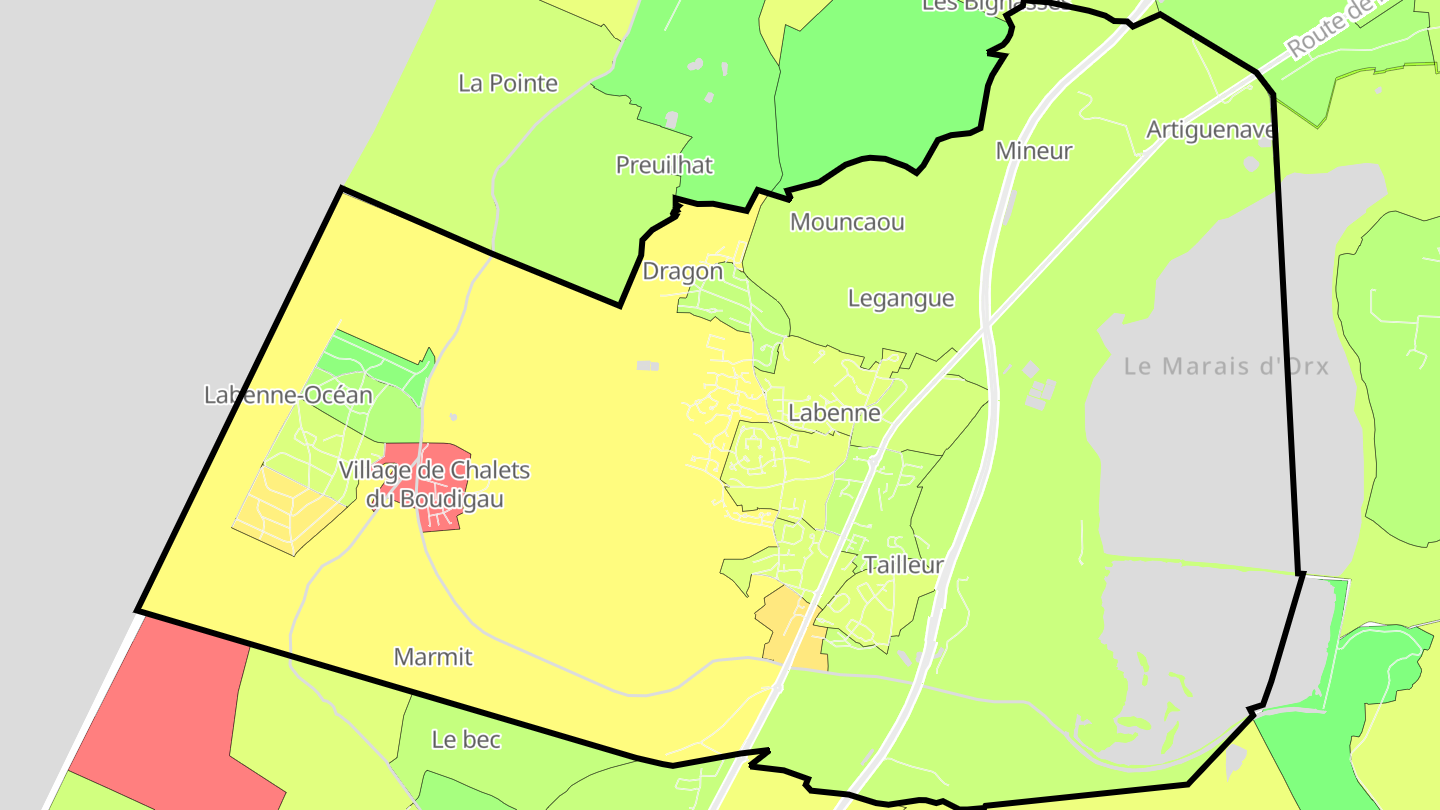 Carte des prix de l'immobilier Labenne